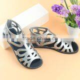 Foreign Trade Fashion Girls Princess Shoes Sandals Hollow Fish Mouth Flat Children Sandals Shoes a Silver on Behalf of Rome thumbnail-3