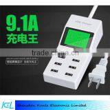 Intelligent USB Charger With LCD Screen , 9.2A 8 Port Multi Port Usb Charger Adapter Universal CE ROHS thumbnail-4