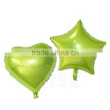 18" apple green color decoration use star shape nylon foil balloon