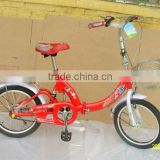 red foldable bicycle