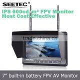 New Arrival 7 Inch FPV Screen AV Input Built in Battery IPS Panel 2200mAh Quadcopter Toy