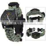Handmade Paracord Polyester Watch Fashion Paracord Watch With Compassm Flint Whistle thumbnail-2