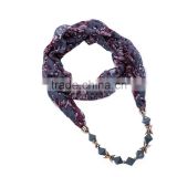 Gorgeous Scarf necklace decorated with acrylic ornaments chain