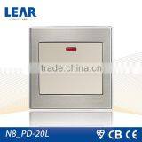 N8 Series Wall Switch 20A 1 Gang D/P Switch With Neon