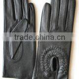 Black Leather Car Driving Gloves