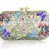 Wedding Bridal Crystal Rhinestone Evening Clutch Bags Purse Flower Colorful Handbags thumbnail-6