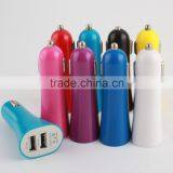 fashional design,trumpet shape, dual usb car charger for mobile phone and other digital devices