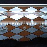 Finished Furniture - French Commode Cabinet With Checkers Silver Leaf Color