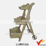 Wheel Vintage Wooden Designs Garden Planter Stand thumbnail-1