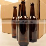 350ml amber glass beer bottles with pry-off caps