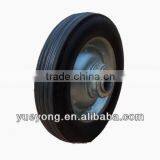 6x1.5" Solid Rubber Wheel,lawn Mover Wheel,zinc Coat Rim
