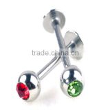 hot sale china factory stainless steel crystal labert lip piercing jewelry
