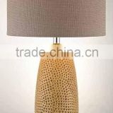 2015 hot crystal base and ceramics body guest room table lamp