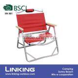 Red Low Seat Aluminum Hardwood Arm Chair Foladable