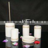5pcs White Luxury Cylindrical Ceramic Acrylic Diamond Bathroom Bath Set thumbnail-1