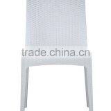 Outdoor Rattan Wicker White Dining Chair thumbnail-5