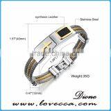 Men's Bracelet 3 Rows Wire Chain Bracelets Bangles Punk Rock Stainless Steel Cross Bracelet Men Christian Men Jewelry thumbnail-2