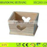 FSC Natural Unfinished Decrovated Wood Box on Desk Wholesale thumbnail-1