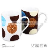 Assorted color decal coffee mugs china mugs