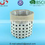 Hot Sales Fabric Planter Bags With Black Polka Dots Design Gunny Plant Pot Cover thumbnail-3