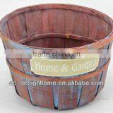 RED WASH ROUND HOME & GARDEN BAMBOO CHIP BASKET thumbnail-1