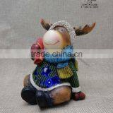Christmas Indoor Home Decoration Resin Christmas Deer With Led Lights thumbnail-1