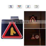 Waterproof IP65 Solar Powered(Charging) Traffic LED & Optical Fiber Sign Light (Joined Road From RIght Side)