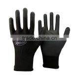 NMSAFETY 13g Black Ployester Liner Coated Black PU Gloves Good Grip in Dry Enviroment thumbnail-1
