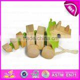 2015 Promotional Toy Funny Kids Pull Line Dog Toys,Wooden Children Pull String Toy,High Quality Wooden Pull Animal Toy W05B100 thumbnail-3