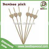 Chistmas party cocktail decoration heart-shaped bamboo skewers,bamboo skewers wholesale