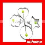 UCHOME High Quality Different Shapes Egg Rings Stainless Steel Fried Egg Mould In Egg Tool thumbnail-1