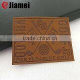 Hot Sale Embossed PU Fashion Hot Stamp Label Jeans Leather Logo