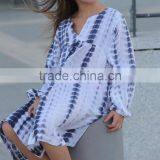 Boho Chic Tye Dye Fall Kids Cotton Frocks Dress Design Boutique Girl Clothing Children Frock Model HSd5036 thumbnail-3