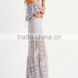 Romantic Off The Shoulder Lace Weddings Bridesmaid Dresses Sexy Nighty Maxi Long Ladies Party Dress 2016 HSD5658 thumbnail-3