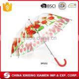 Waterproof Auto Open Poe Transparent Auto Open And Close Umbrella For Lady thumbnail-1