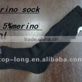 Black Merino long sports sock men
