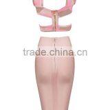 2015 New Fashion 2 Piece Set Knee Length Jacquard Rayon Bodycon HL Bandage Dress Cocktail Party Dress thumbnail-3