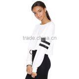 New Hip Hop Women Crop Tops Patchwork Long Sleeve Casual Loose Pullover Bomber Sweatshirt thumbnail-3