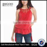 MGOO Hot Selling Girls Sexy Sleeveless Top Sewn With Lace Modern Women Fashion Tops thumbnail-1