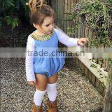 New 2017 Spring Autumn Long Sleeve Baby Girl Cotton Linen Gray Rompers thumbnail-1