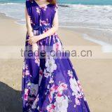 Z&M Maxi Beach Dress Ladis Maxi Dress Floral Maxi Dress Sleeveless thumbnail-2