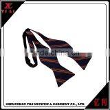 Stripe School Design Cheap Double Black Silk Self Tie Bow Tie thumbnail-4