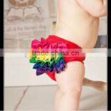 2014 Summer New Design Infant Knit Cotton Baby Rainbow Ruffled Diaper Cover/PettiBloomers Kids Girl Outwear Cotton Bloomers thumbnail-1