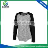 Popular design 60% cotton and 40% polyester Lightweight Pure color stripe jersey long sleeve sport t-shirt
