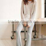 2017 Hottest Women Knit Top Sweater With Lace Trim Top thumbnail-1