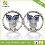New Hot Owl Stainless Steel Diamond Pierced Ear Plug thumbnail-2