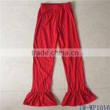 Casual Plus Size Women Clothing Wholesale Ladies Cotton Red Ruffle Pants IM-WP1016 thumbnail-1