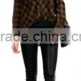 Womens Fashion Stretch Black Leather Legging thumbnail-2