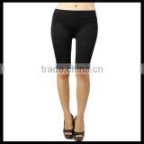Seamless Solid Stretch Shorts Spandex Leggings Yoga Biker Exercise Black Color thumbnail-1