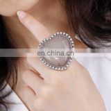 Fashion New Vintage Sweet Style Rhinestone Lace Heart Women's Alloy Finger Ring